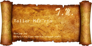 Teller Márta névjegykártya